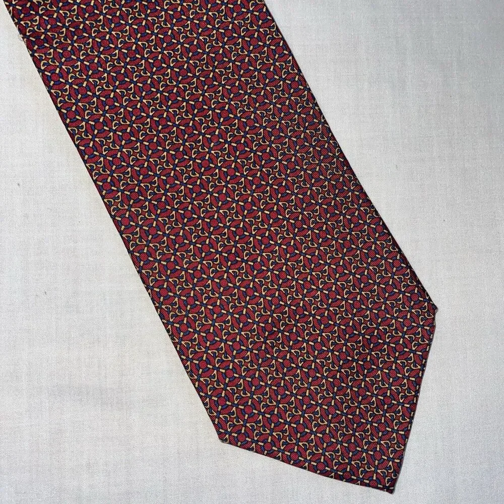 Brooks Brothers Makers Men’s Dress Tie Size 56” Red Geometric Business Formal